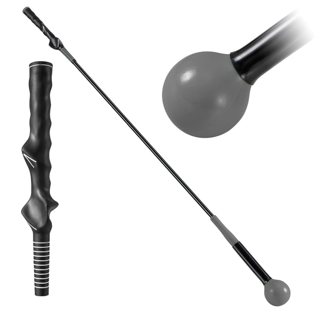 Golf Swing Trainer Aid, 120cm, Weighted Head, Gray