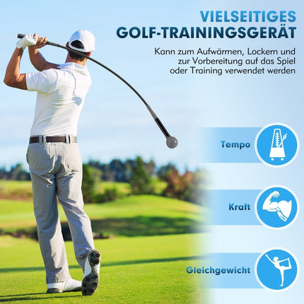 Golf Swing Trainer Aid, 120cm, Weighted Head, Gray