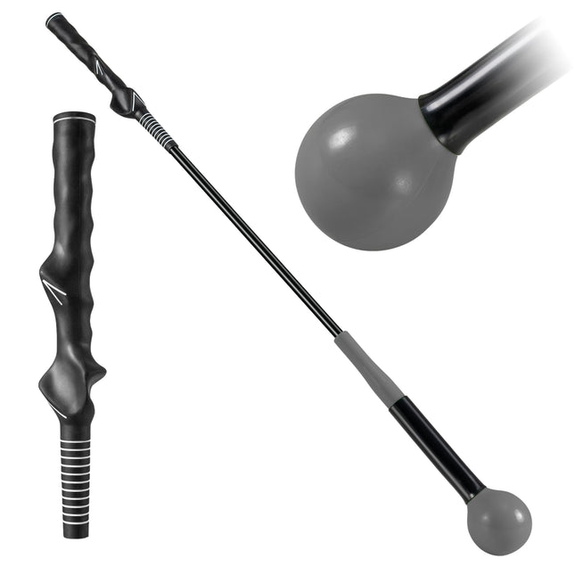 Golf Swing Trainer Aid, 80cm, Weighted Head, Gray
