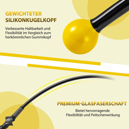 Golf Swing Trainer Aid, 80cm, Weighted Head, Yellow