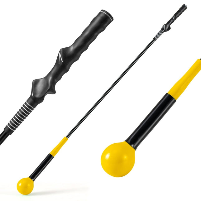 Golf Swing Trainer with Weighted Head, 120cm, Yellow