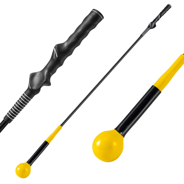 Golf Swing Trainer with Weighted Head, 120cm, Yellow