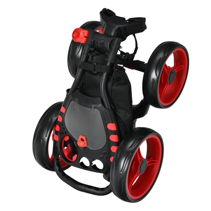 Golf Trolley 4 Wheel Golf Trolley Golf Cart Golf Folding Golf Caddy Golf Push Cart Made of Aluminum Red