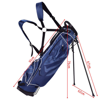 Golftas 9 inch golftas pennenzak professionele reistas standtas met hoofdgedeelte en draagriem-blauw