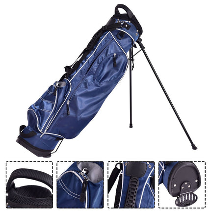 Golftas 9 inch golftas pennenzak professionele reistas standtas met hoofdgedeelte en draagriem-blauw