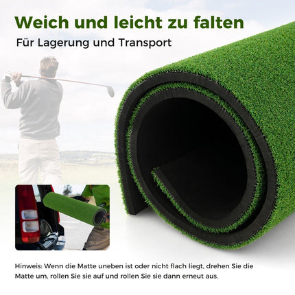 Golf hitting mat 2 rubber tees & 2 alignment rods & 6 tee positions 152 x 117 cm thickness 32 mm
