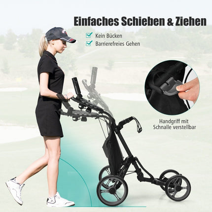 Golf trolley 4 wheel golf trolley golf cart golf foldable golf caddy golf push cart made of aluminum gray
