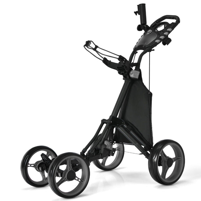 Golf trolley 4 wheel golf trolley golf cart golf foldable golf caddy golf push cart made of aluminum gray