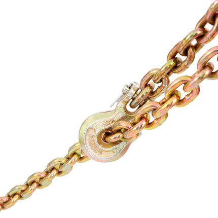 Grade 80 Transport Binder Chain, 5/16 In x 20 Ft, Grab Hooks