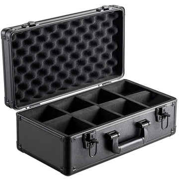 Graded Card Storage Case, 4 Slots, Key Lock, Foam Dividers
