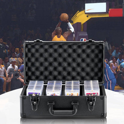 Graded Card Storage Case, 4 Slots, Key Lock, Foam Dividers