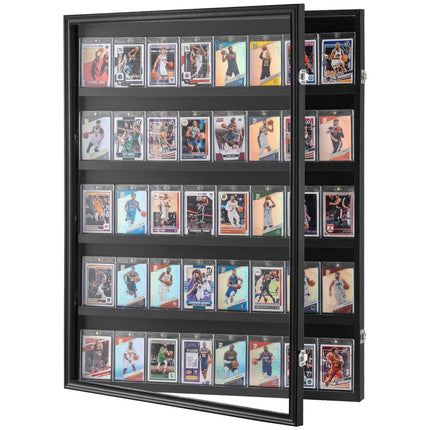 Graded Sports Card Display Case, 35-Card, 98% UV, Lockable