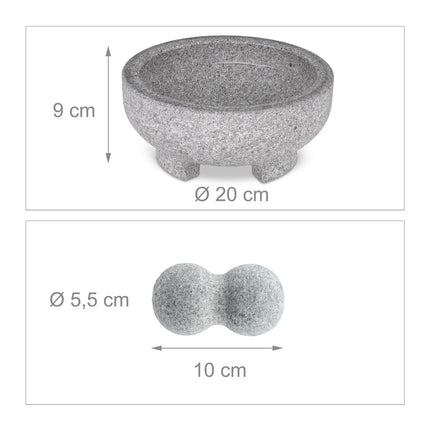 Granite Mortar and Pestle, Round, Efficient Grinding