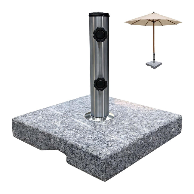 Granite Parasol Base, 24kg – Square, Grey