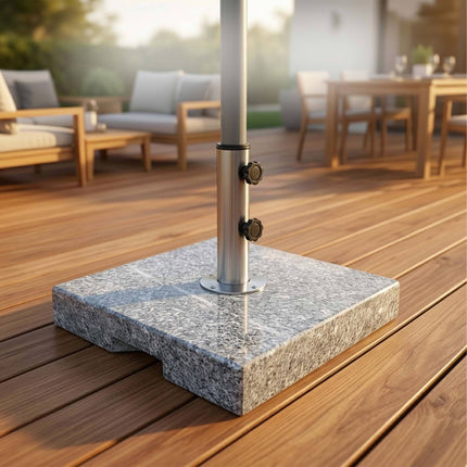 Granite Parasol Base, 24kg – Square, Grey