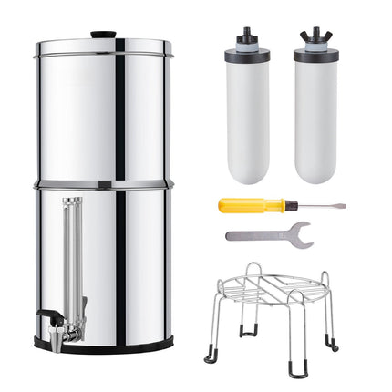 Gravity-Fed Water Filter, 2.25 Gallon, 304 Stainless Steel
