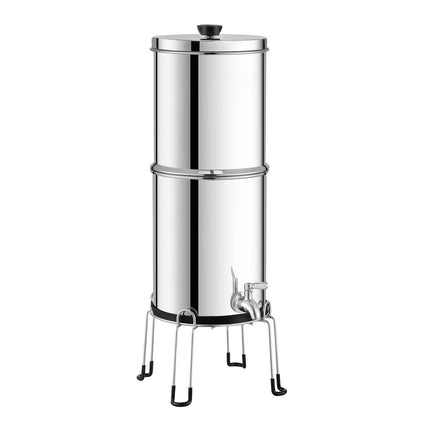 Gravity-Fed Water Filter, 304 Stainless Steel, 2.25 gal, 2 Carbon Filters
