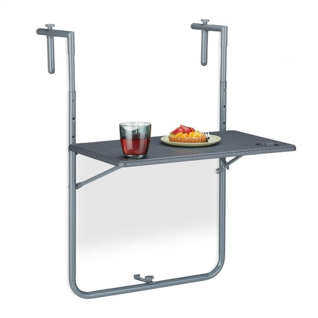 Gray Balcony Hanging Table Foldable