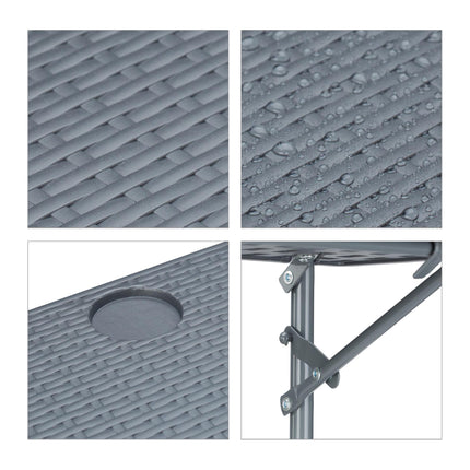 Gray Balcony Hanging Table Foldable