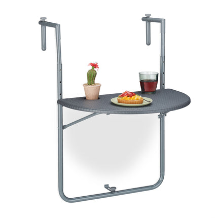 Gray Balcony Hanging Table Foldable