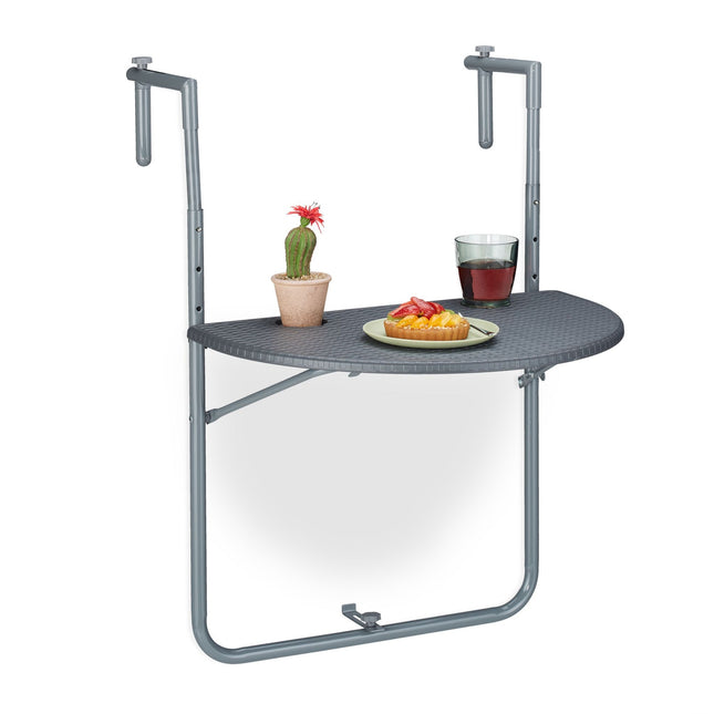 Gray Balcony Hanging Table Foldable