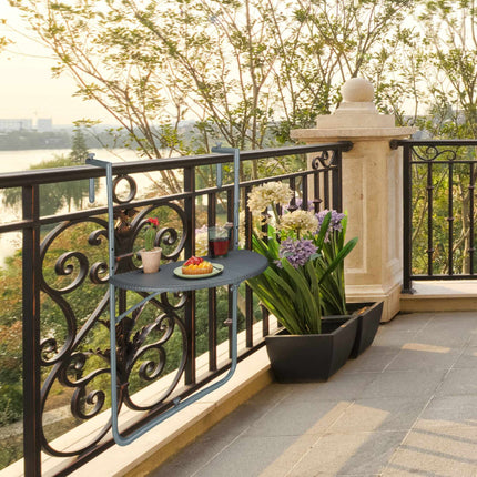 Gray Balcony Hanging Table Foldable