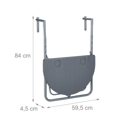 Gray Balcony Hanging Table Foldable