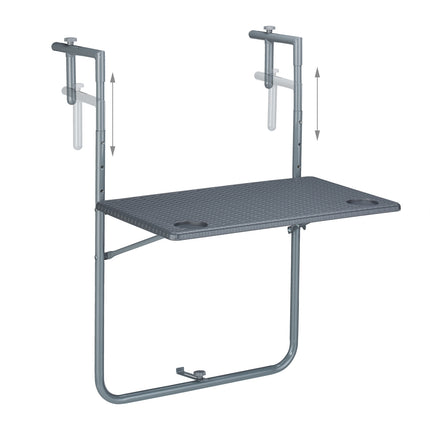 Gray Balcony Hanging Table Foldable