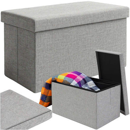 Gray Fabric Pouf, 60x30x30 cm