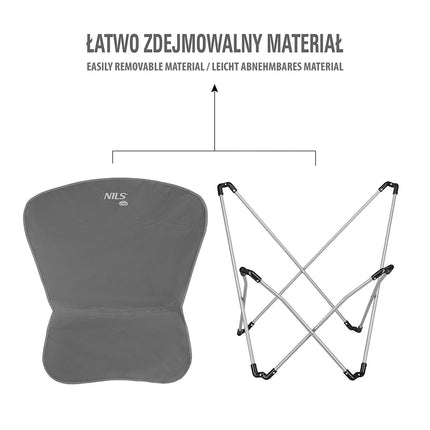 Gray Folding Camping Chair, Lightweight, Portable
