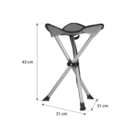 Gray Folding Camping Stool, Lightweight, Portable