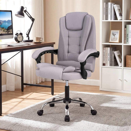Gray High Back Executive Chair with Adjustable Armrests