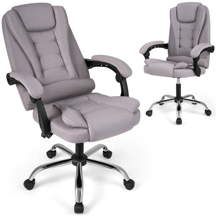 Gray High Back Executive Chair with Adjustable Armrests