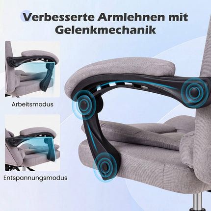 Gray High Back Executive Chair with Adjustable Armrests