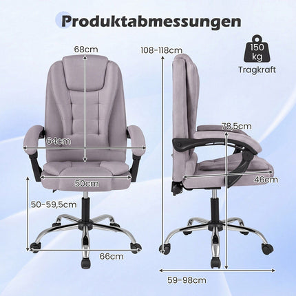 Gray High Back Executive Chair with Adjustable Armrests