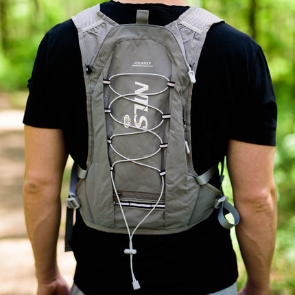 Gray Running Backpack, Lightweight, Adjustable Straps