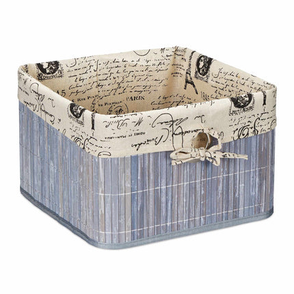 Gray bamboo storage basket