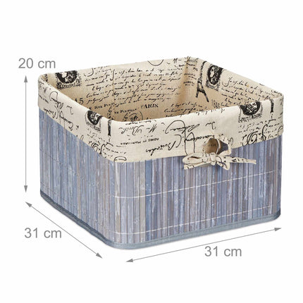 Gray bamboo storage basket