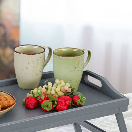 Gray bed tray - set of 2