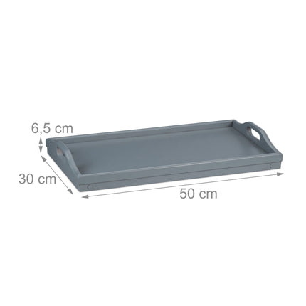 Gray bed tray - set of 2