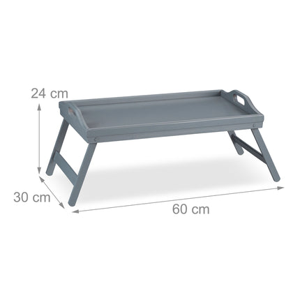Gray bed tray - set of 2