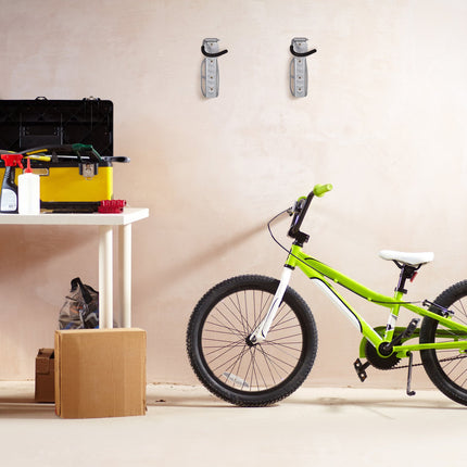Gray bike holder wall set of 2