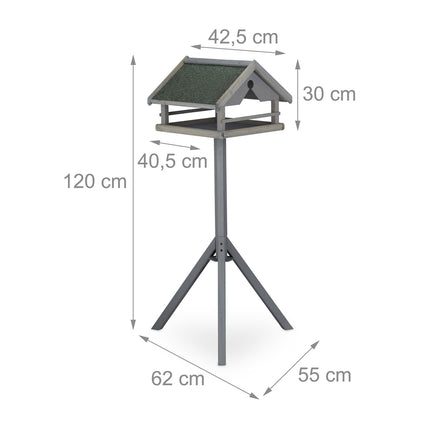 Gray bird table on post
