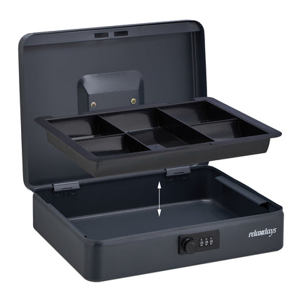 Gray cash drawer with combination lock
