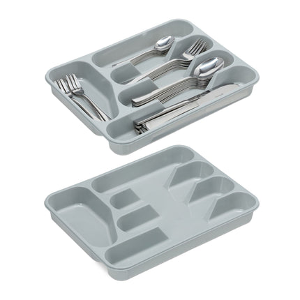 Gray cutlery box set of 2