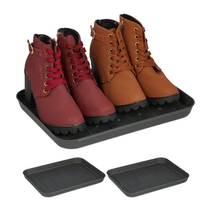 Gray drip tray for shoes - set of 3