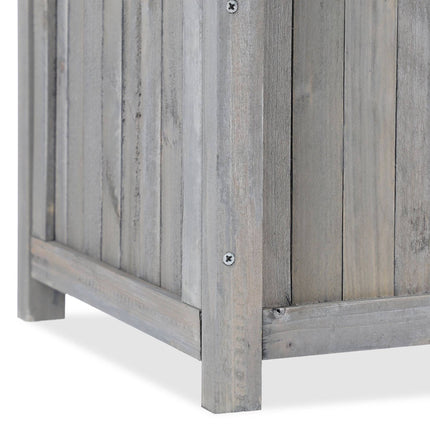 Gray planter box with trellis