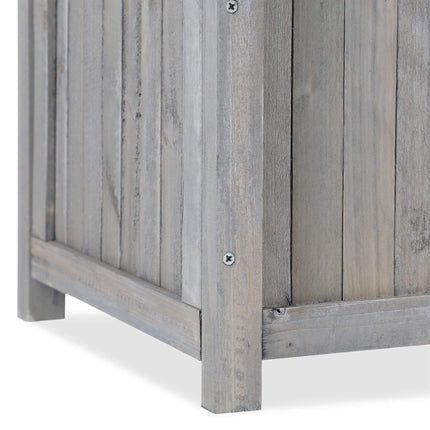 Gray planter box with trellis