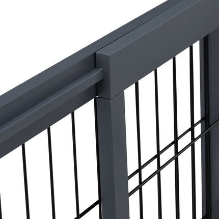 Gray retractable security gate