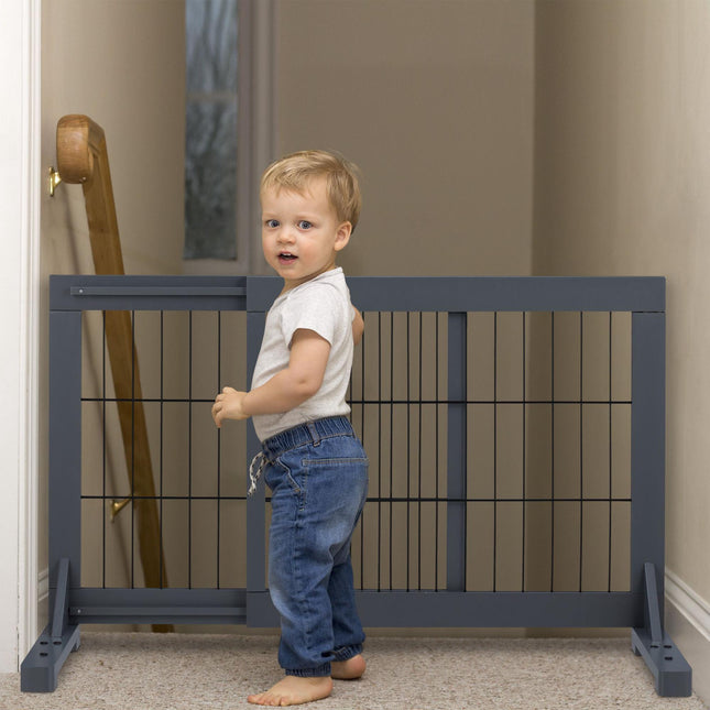 Gray retractable security gate